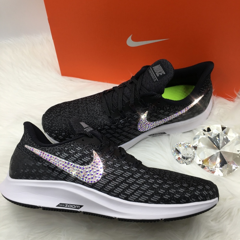 Bling Nike Pegasus 35 Shoes +AB Swarovski Crystals